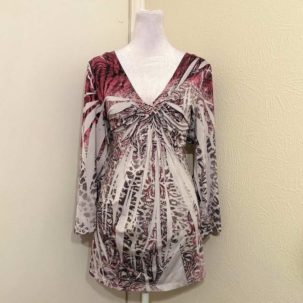 Energe XL Pink White Fairy Grunge Y2K Whimsical Witchy Hippie Top Tie Dye